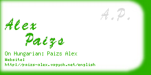 alex paizs business card